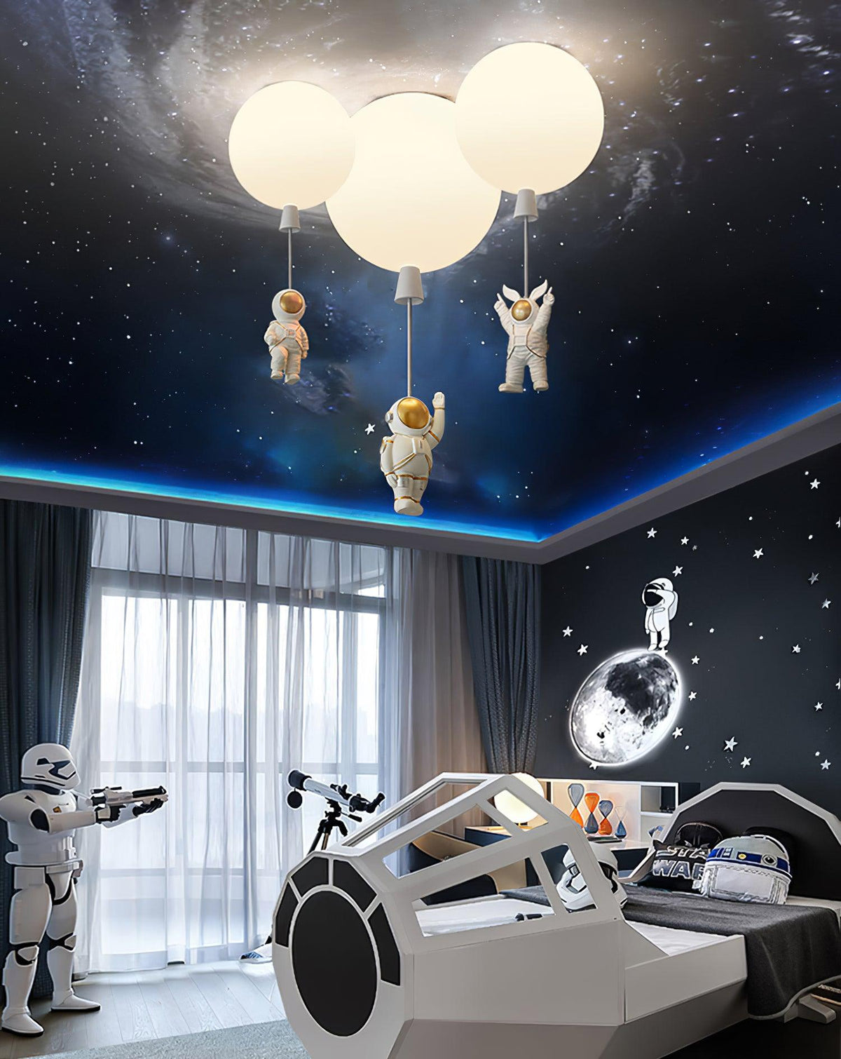 Nirerira lampada da soffitto Acrilico Palloncino Astronaut Divertente per camera dei Bambini a globo