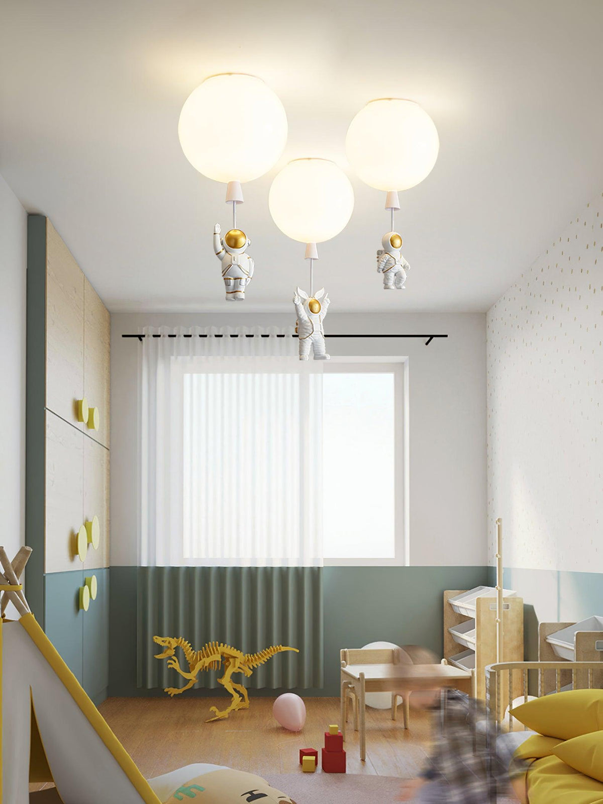 Nirerira lampada da soffitto Acrilico Palloncino Astronaut Divertente per camera dei Bambini a globo