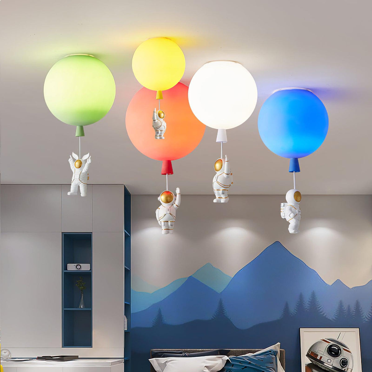 Nirerira lampada da soffitto Acrilico Palloncino Astronaut Divertente per camera dei Bambini a globo