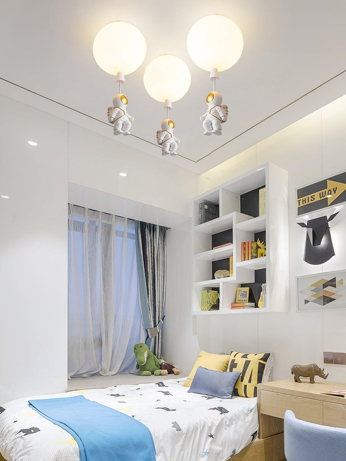 Nirerira lampada da soffitto Acrilico Palloncino Astronaut Divertente per camera dei Bambini a globo