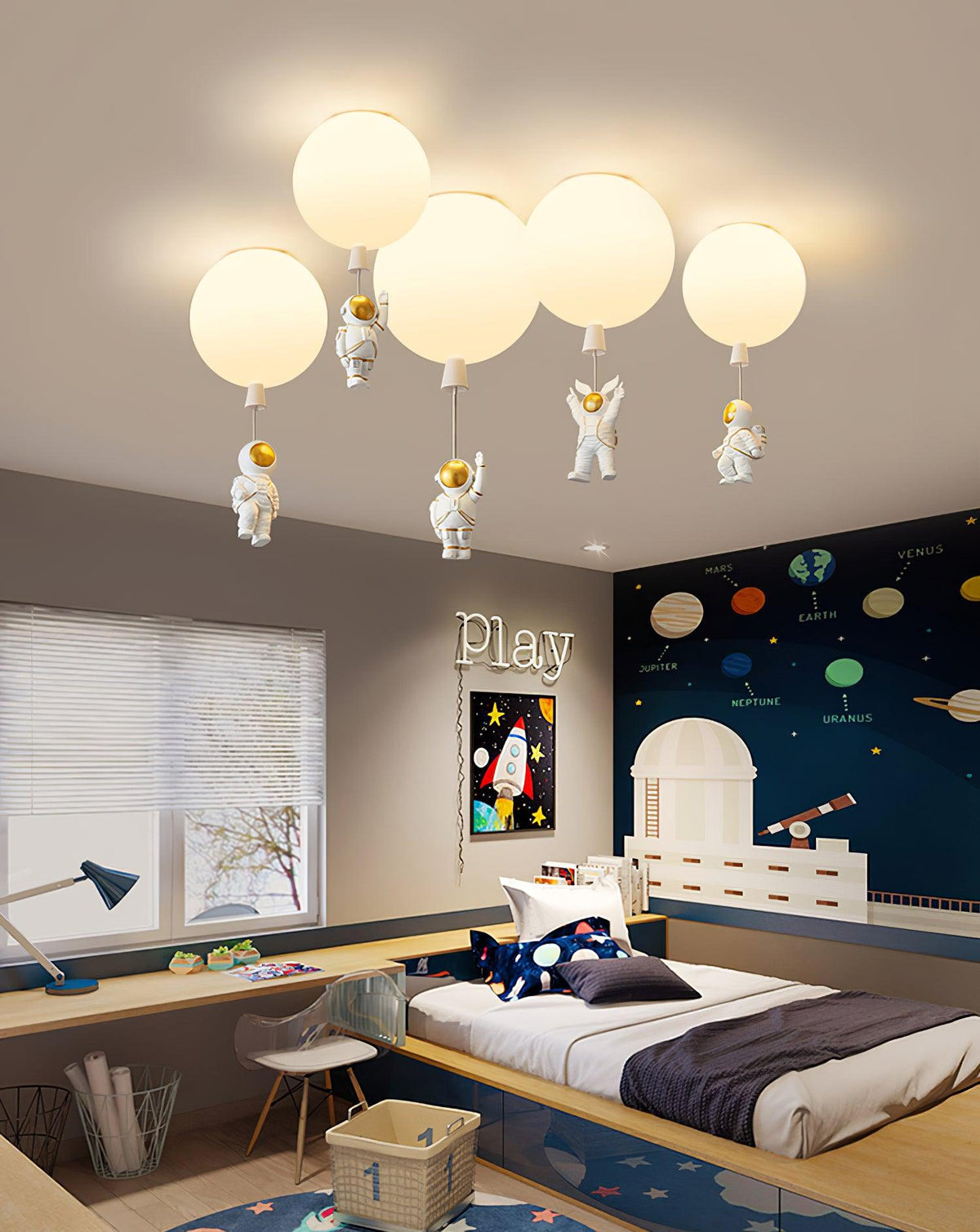 Nirerira lampada da soffitto Acrilico Palloncino Astronaut Divertente per camera dei Bambini a globo