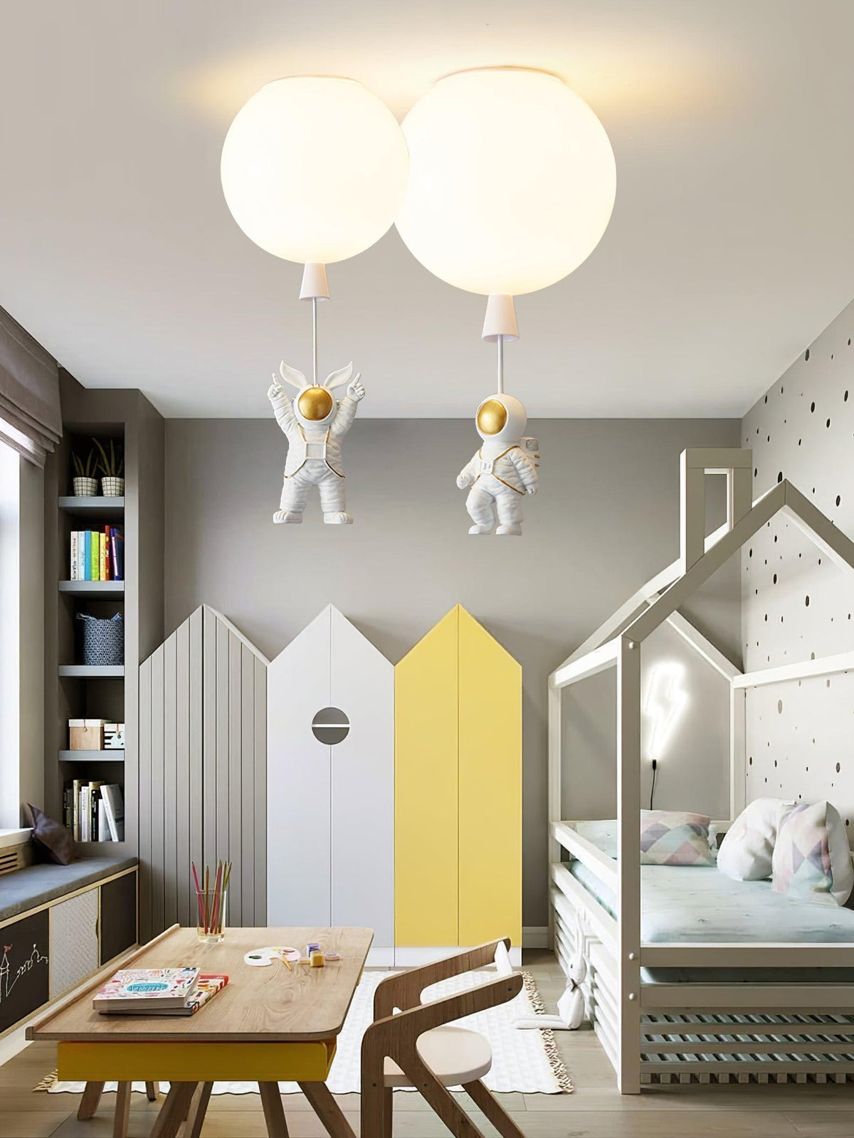 Nirerira lampada da soffitto Acrilico Palloncino Astronaut Divertente per camera dei Bambini a globo