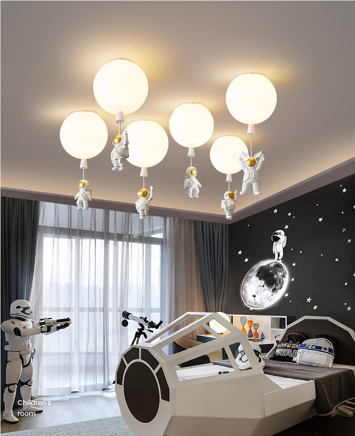 Nirerira lampada da soffitto Acrilico Palloncino Astronaut Divertente per camera dei Bambini a globo