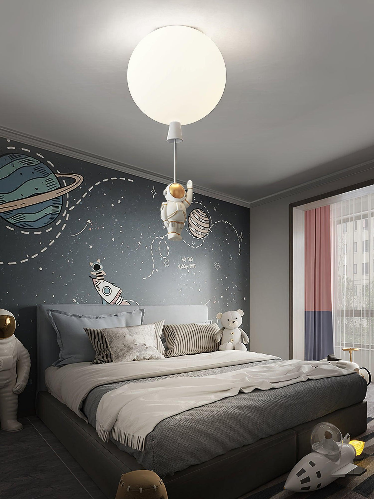 Nirerira lampada da soffitto Acrilico Palloncino Astronaut Divertente per camera dei Bambini a globo