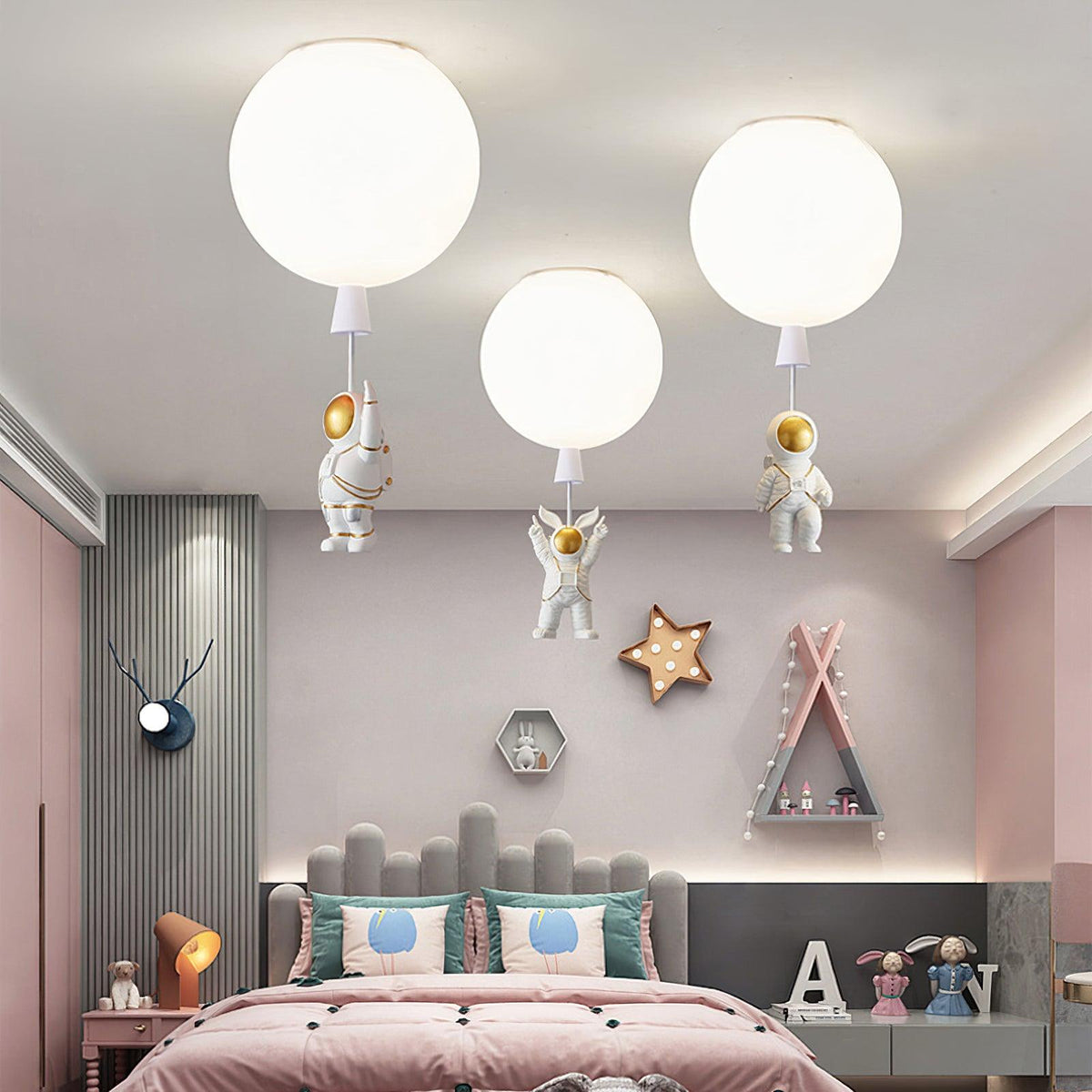 Nirerira lampada da soffitto Acrilico Palloncino Astronaut Divertente per camera dei Bambini a globo