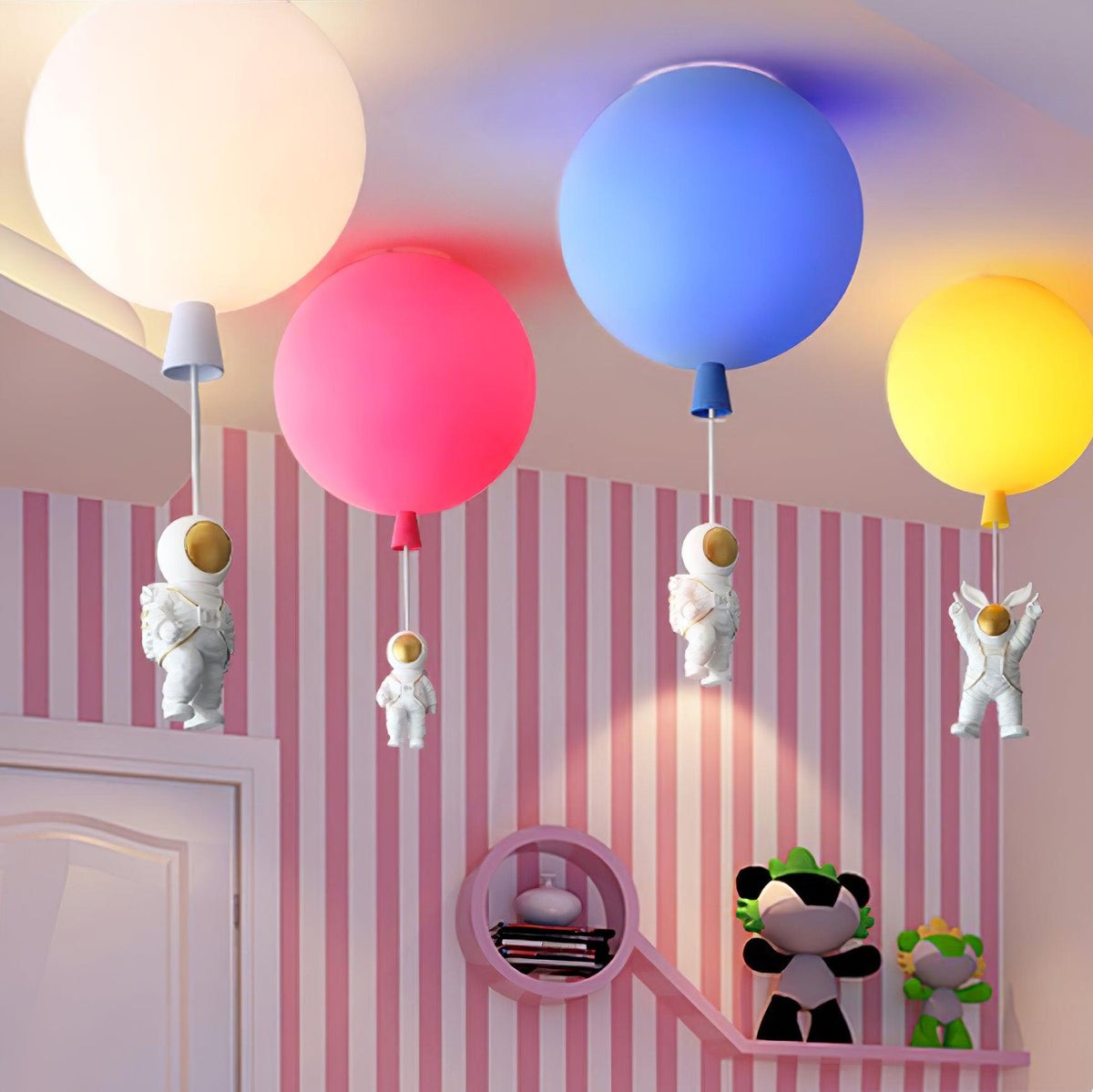 Nirerira lampada da soffitto Acrilico Palloncino Astronaut Divertente per camera dei Bambini a globo