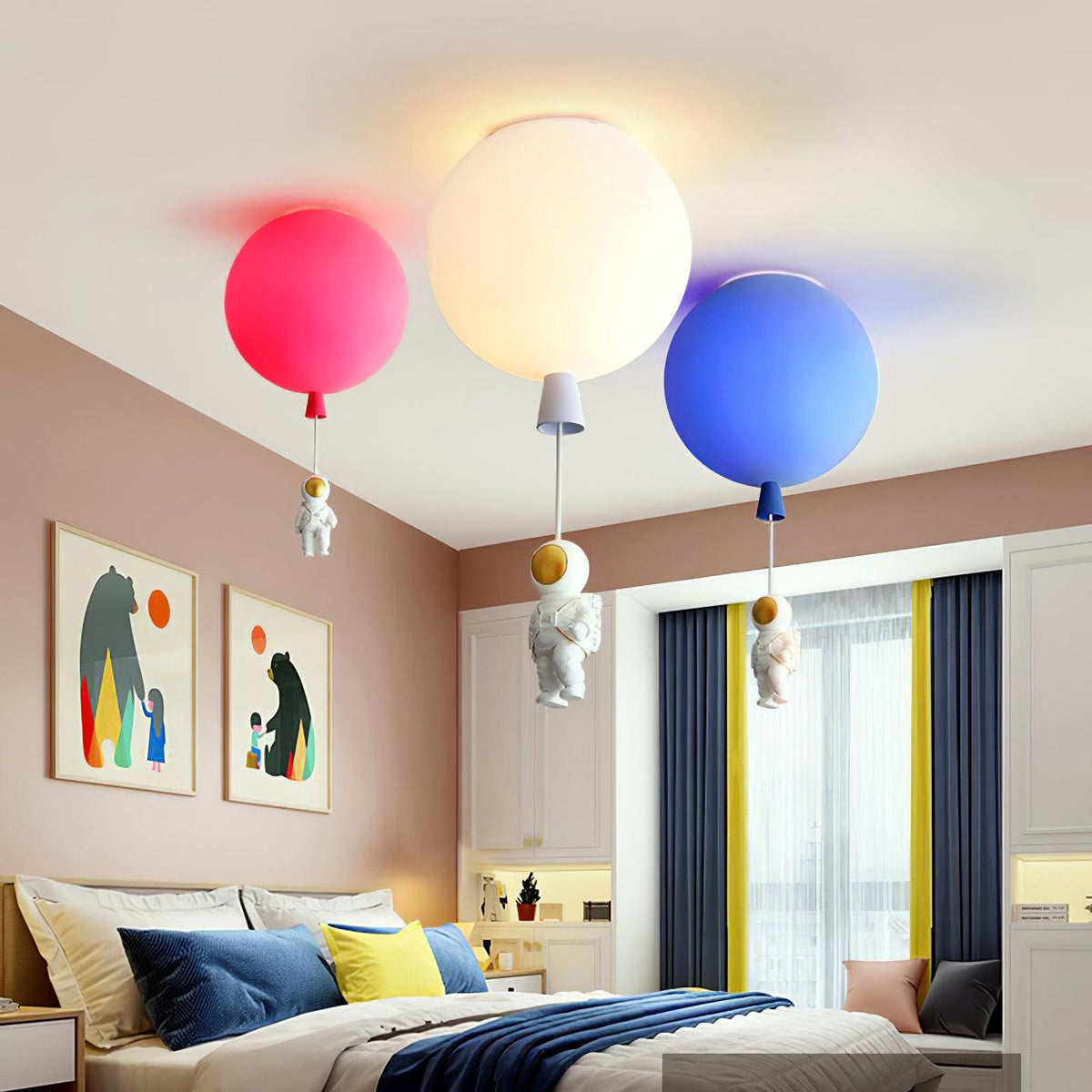 Nirerira lampada da soffitto Acrilico Palloncino Astronaut Divertente per camera dei Bambini a globo