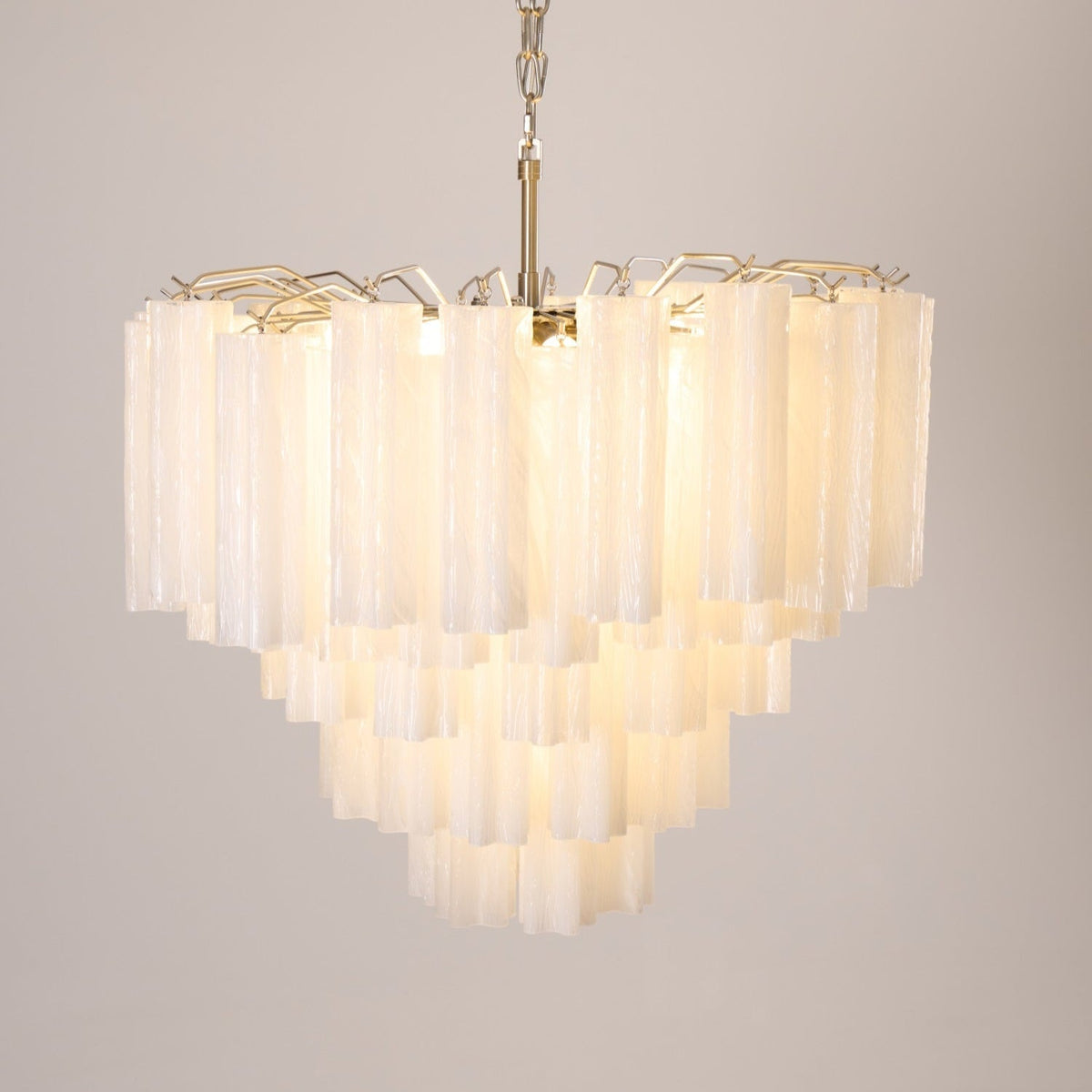 Velinaine lampadario vetro Murano Opalescente a Cascata
