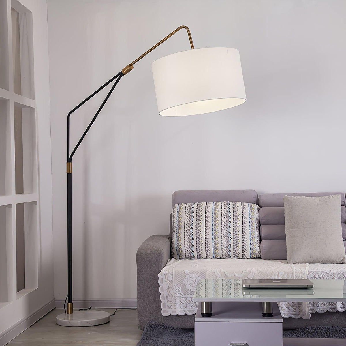 Eveny lampada da terra minimalista in marmo