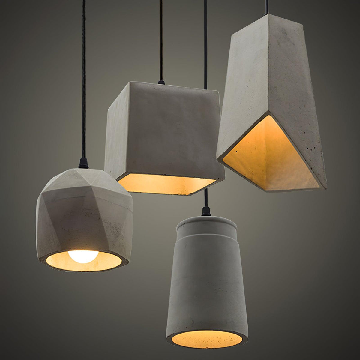 Geo lampada a sospensione industriale in cemento