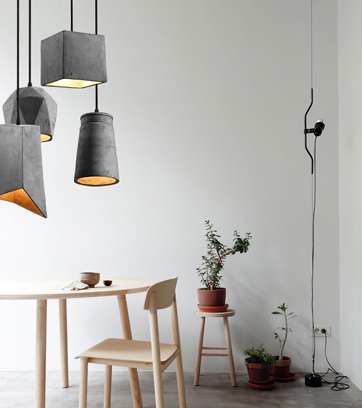 Geo lampada a sospensione industriale in cemento