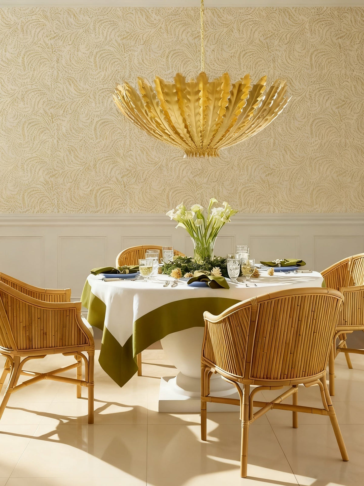 Lumuira Luxurious Gilded Acanthus lampadario in oro