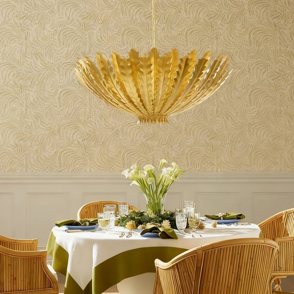 Lumuira Luxurious Gilded Acanthus lampadario in oro