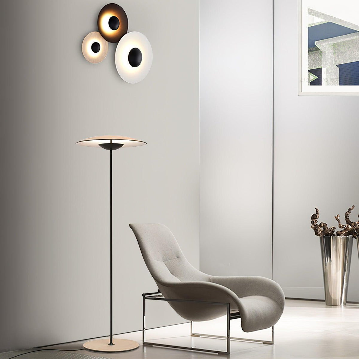 Ferinira lampada da terra in Alluminio minimalista