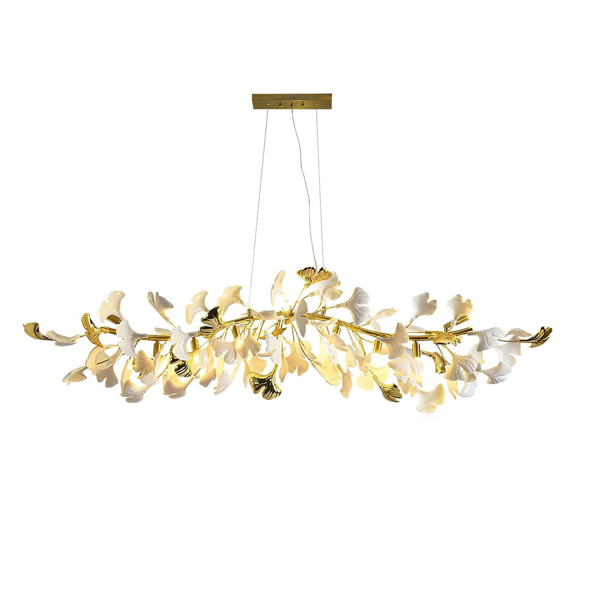 Dylo lampadario ottone lineare Ginkgo Petal in Ceramica Ramo floreale