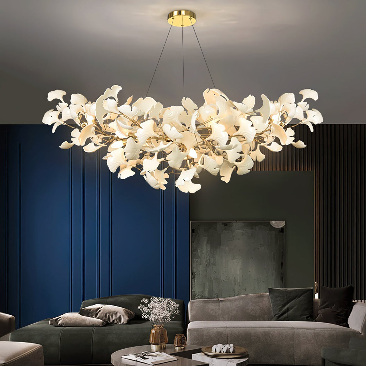Cereian lampadario in Ceramica a petali di Ginkgo