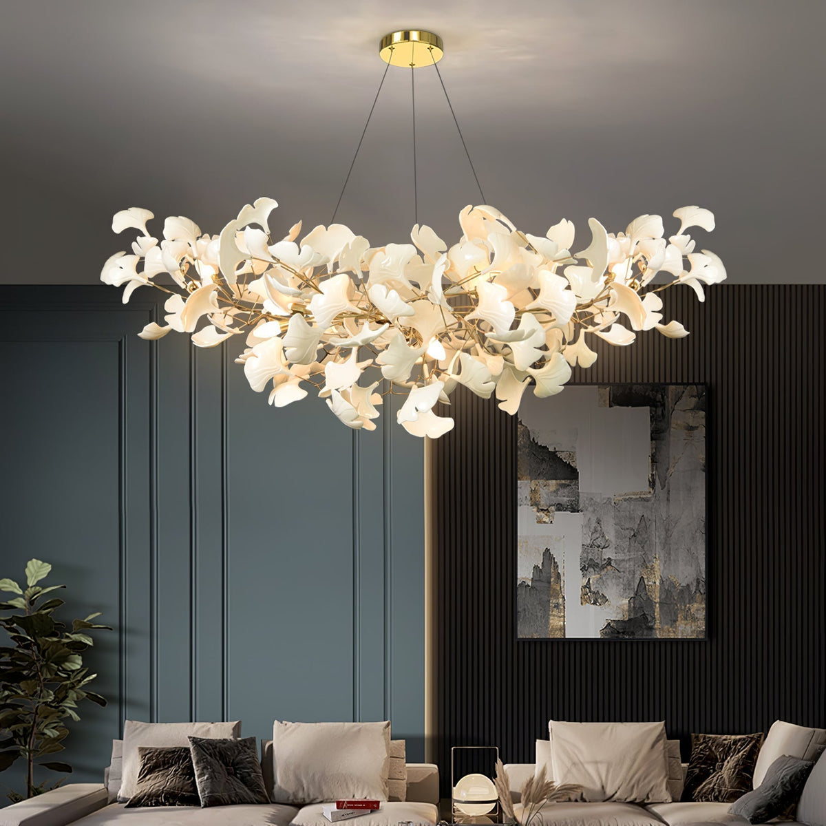 Cereian lampadario in Ceramica a petali di Ginkgo