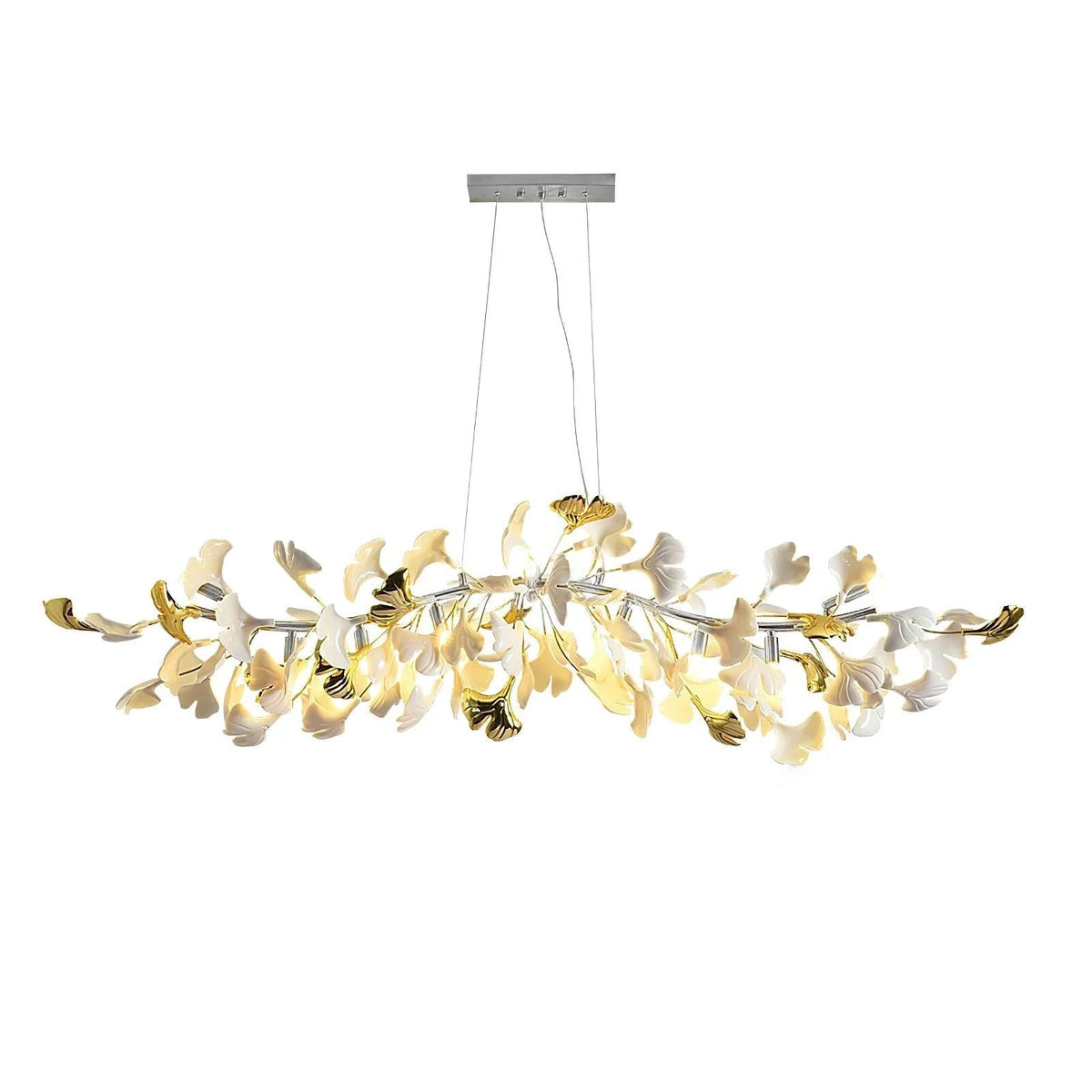 Dylo lampadario ottone lineare Ginkgo Petal in Ceramica Ramo floreale