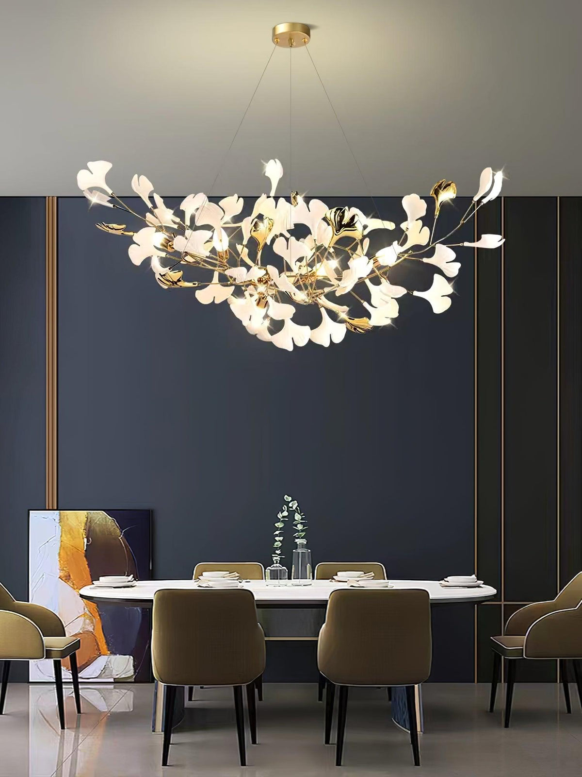 Cereian lampadario in Ceramica a petali di Ginkgo