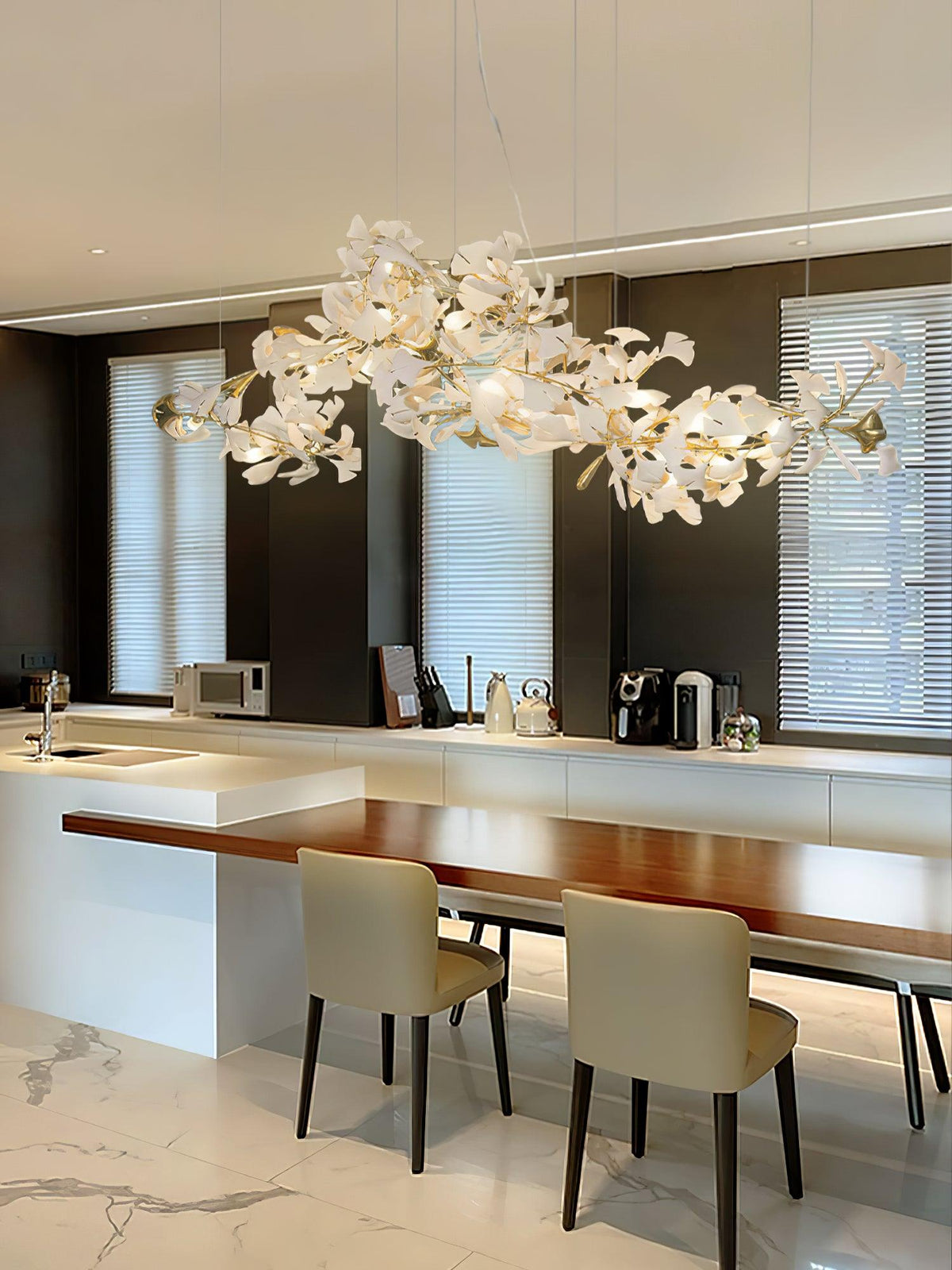 Cereian lampadario in Ceramica a petali di Ginkgo