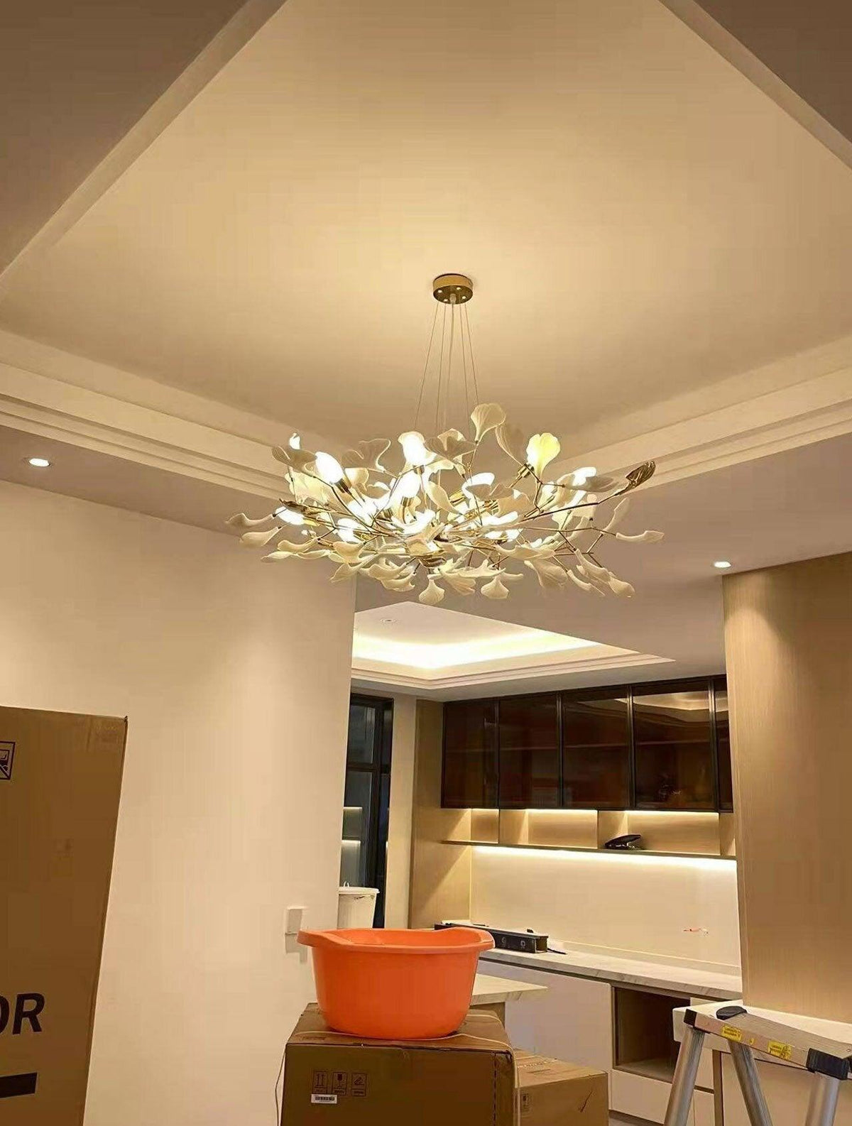 Cereian lampadario in Ceramica a petali di Ginkgo