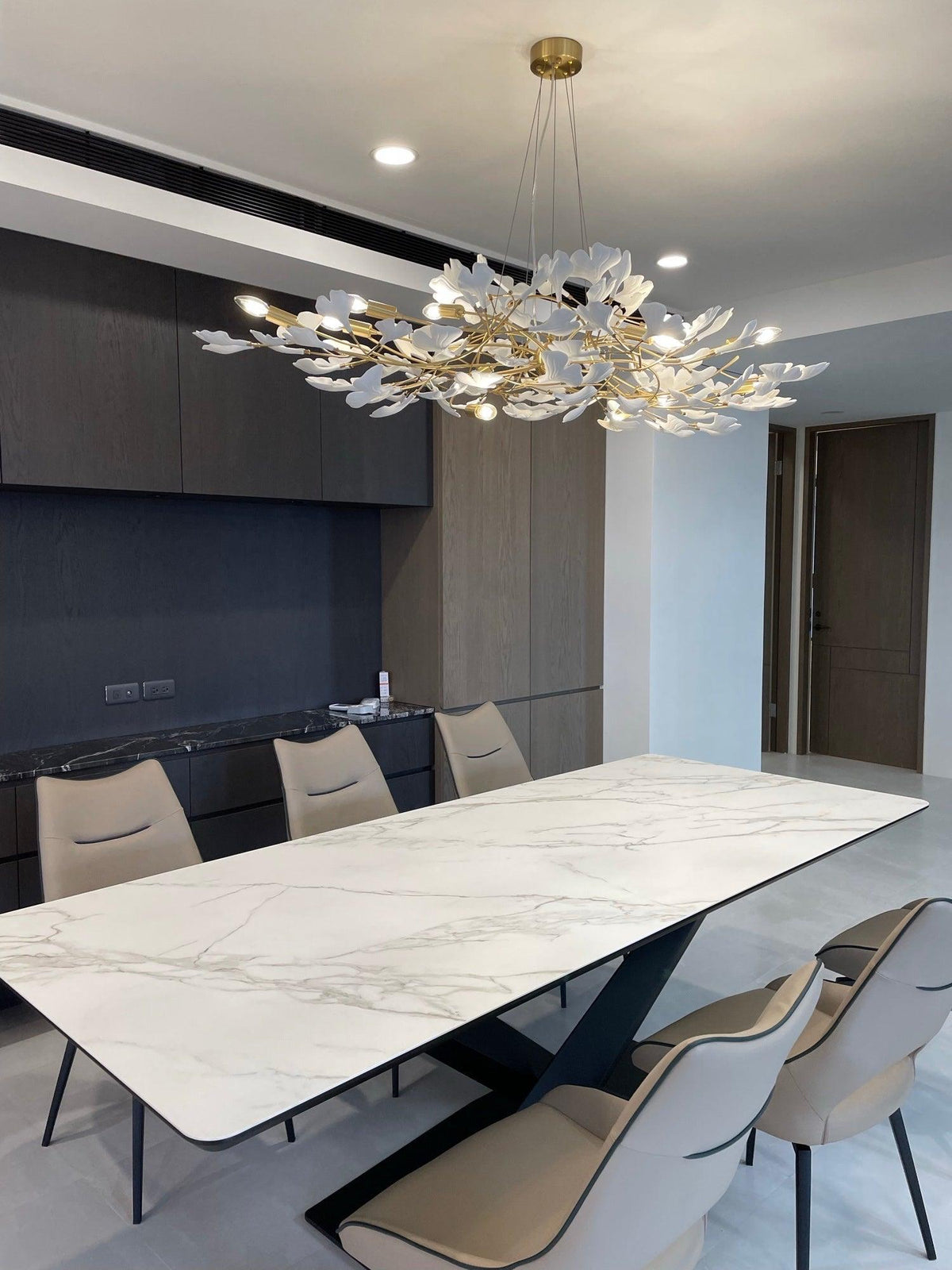 Cereian lampadario in Ceramica a petali di Ginkgo