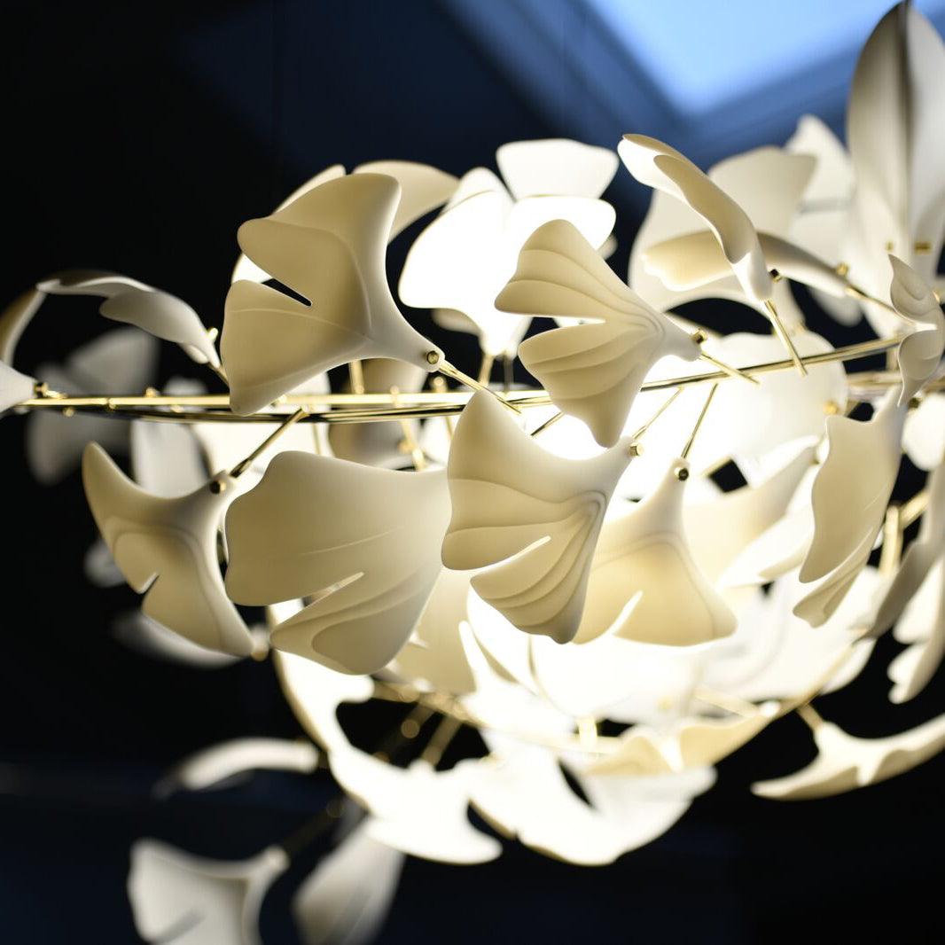 Cereian lampadario in Ceramica a petali di Ginkgo