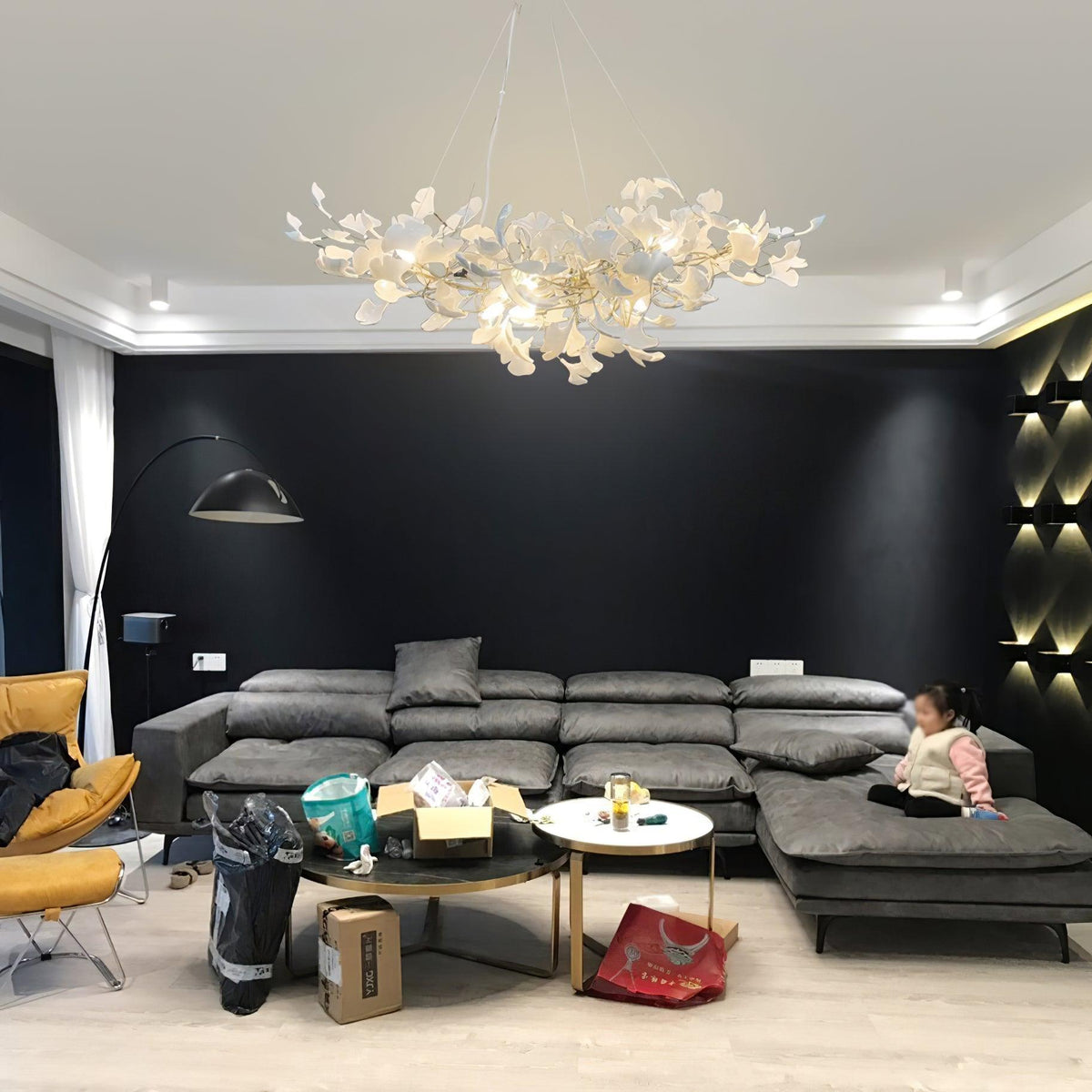 Cereian lampadario in Ceramica a petali di Ginkgo