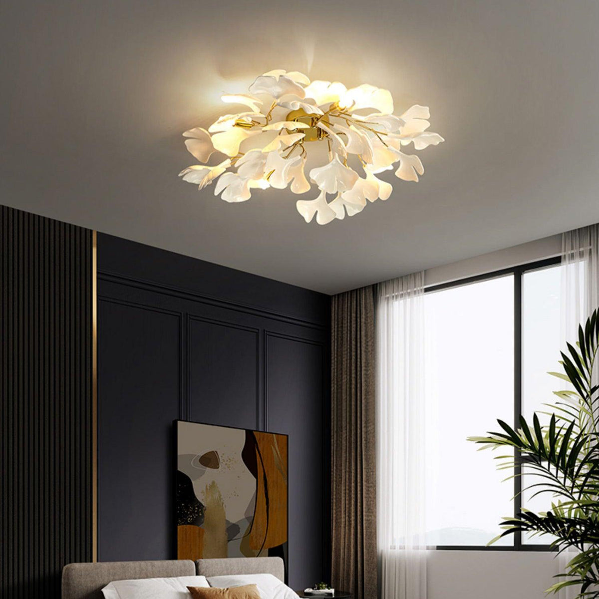 Callenne lampada da soffitto elegante a forma di foglia di ginkgo
