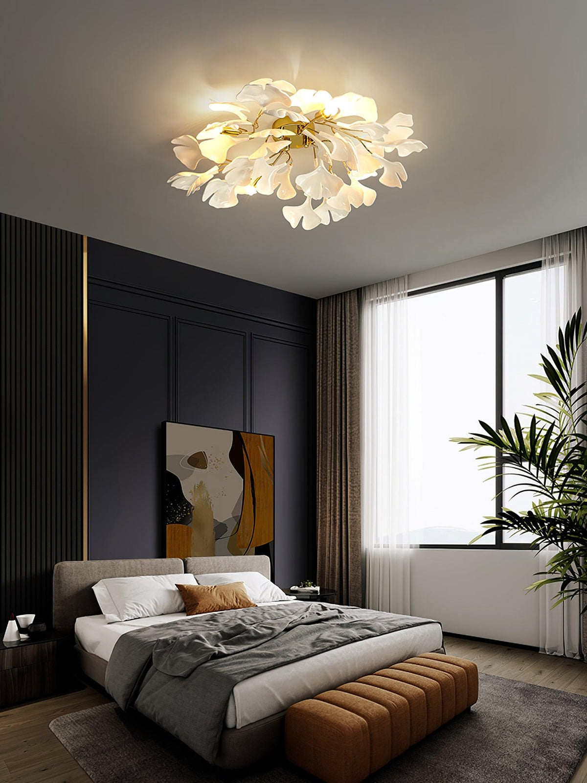 Callenne lampada da soffitto elegante a forma di foglia di ginkgo