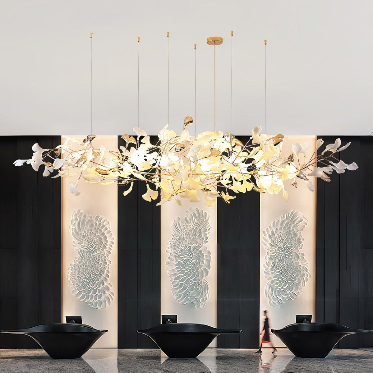 Sovell lampadario di lusso Postmoderno Ginkgo Cloud Ceramics