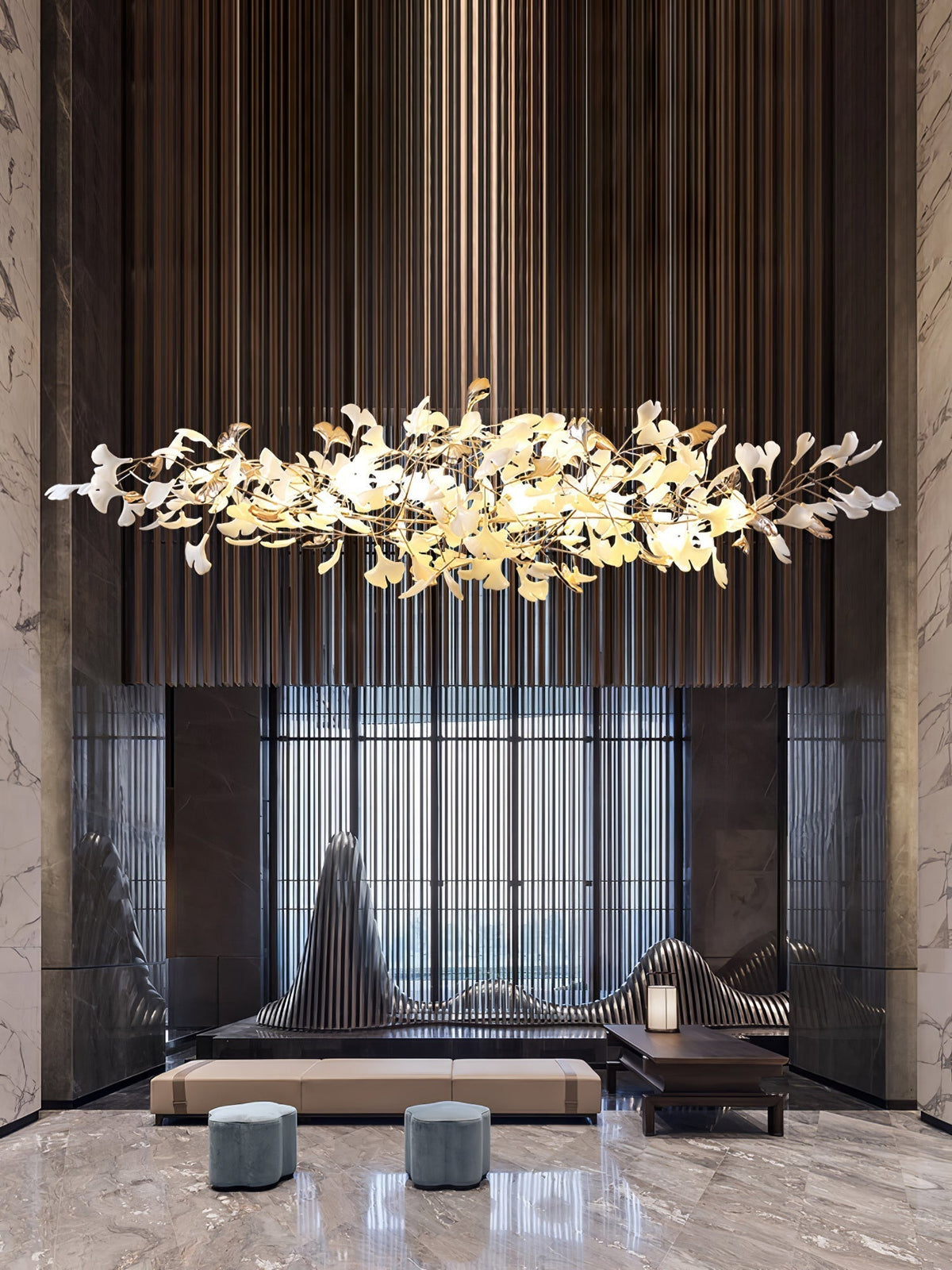 Sovell lampadario di lusso Postmoderno Ginkgo Cloud Ceramics