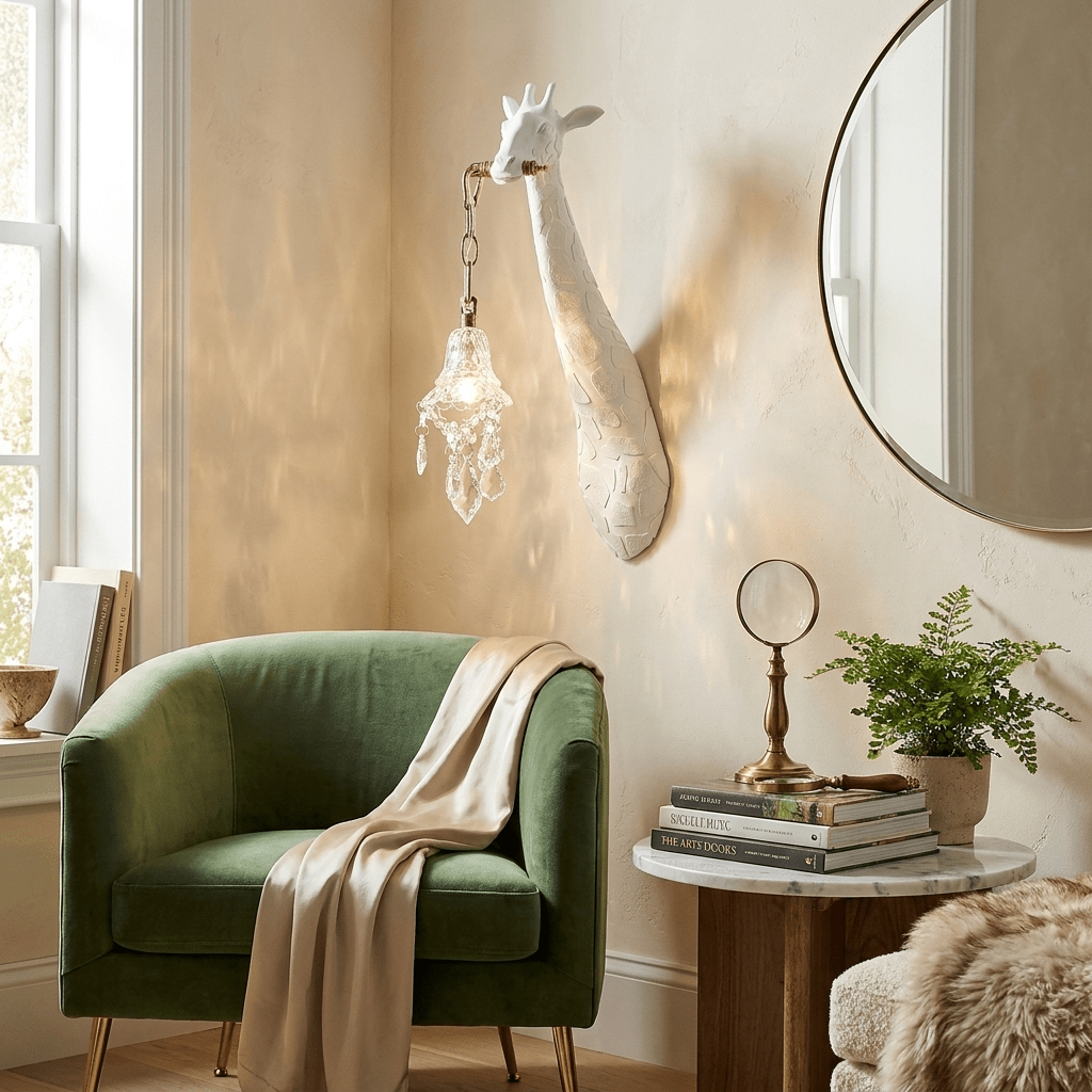 Giselle Giraffe Crystal lampada da parete