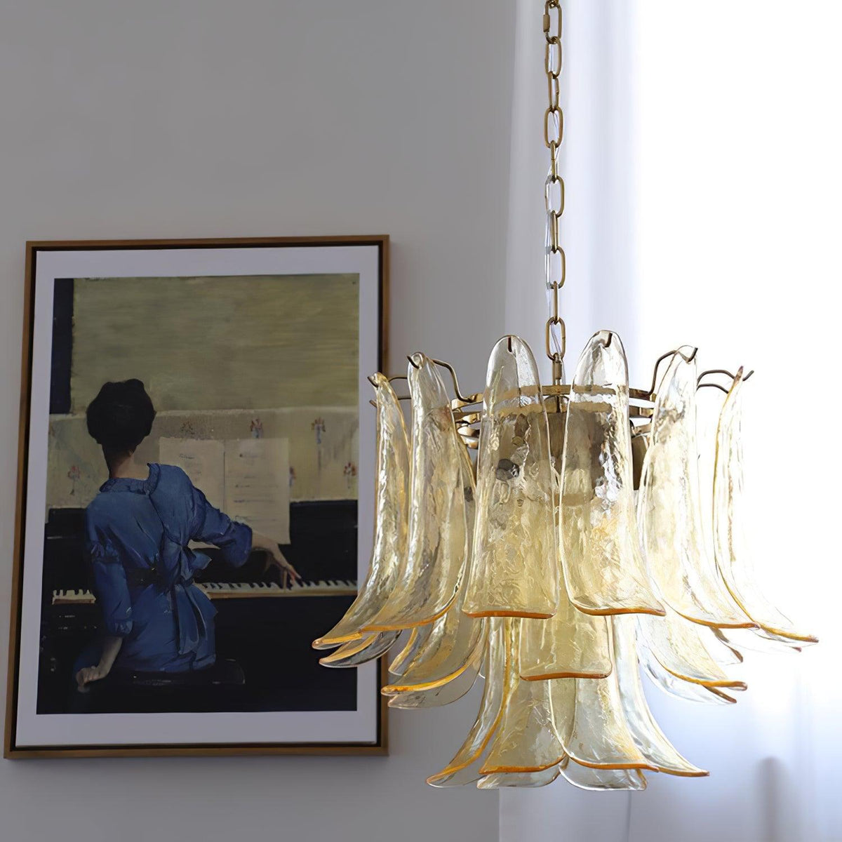 Glyra lampadario ambra Fioritura