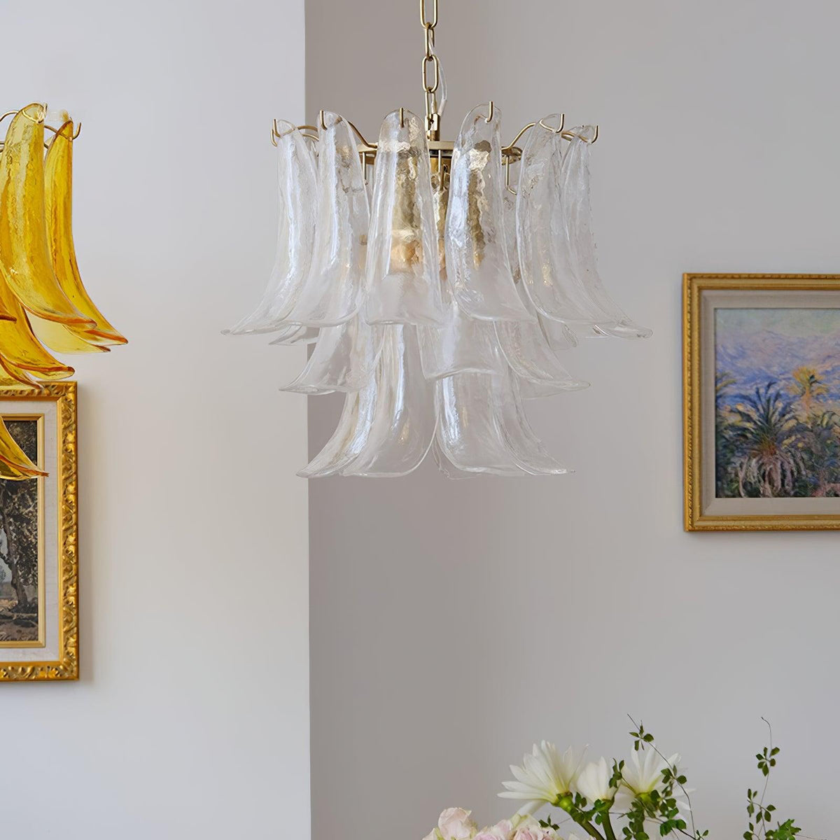 Glyra lampadario ambra Fioritura