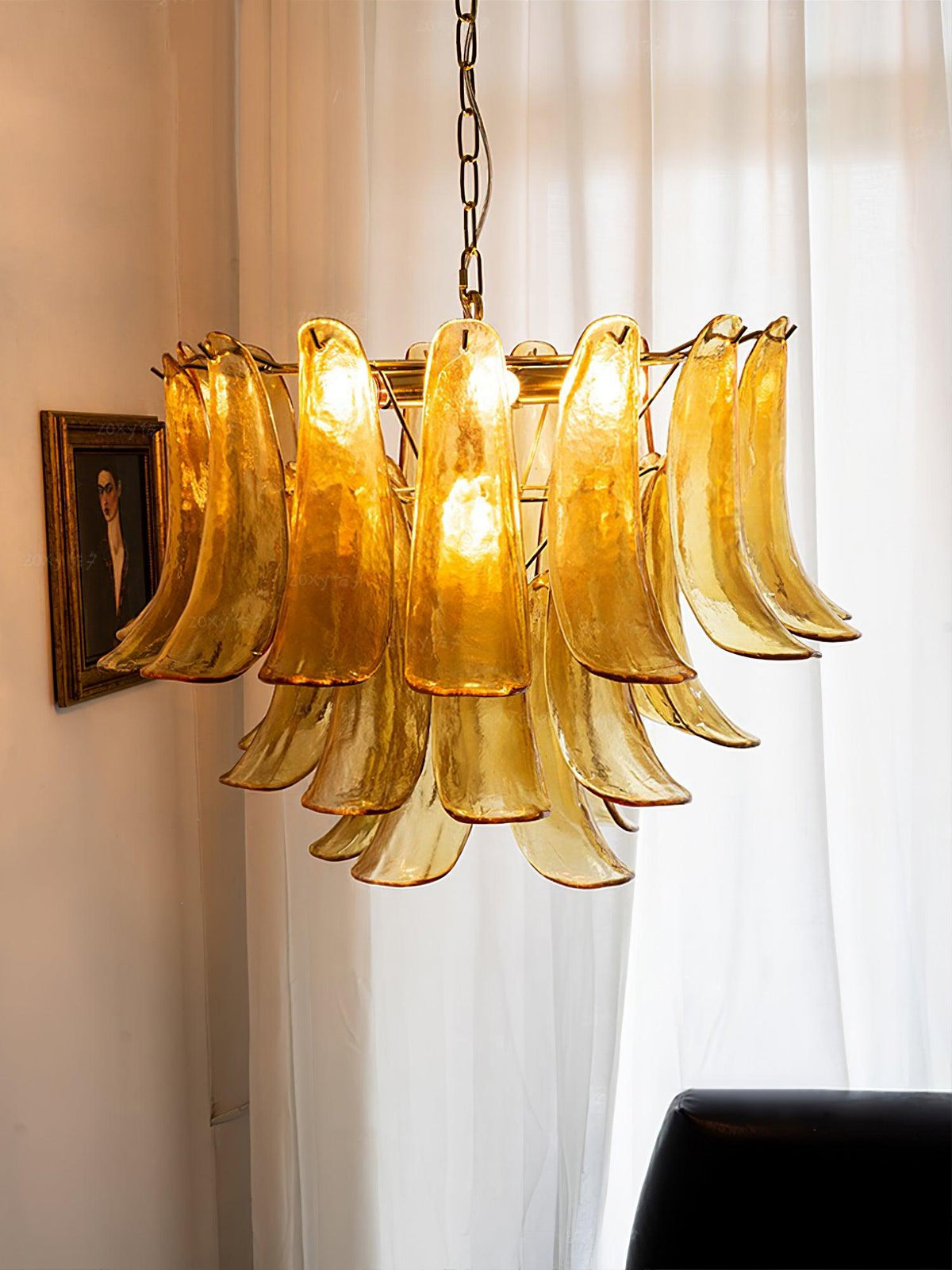 Glyra lampadario ambra Fioritura
