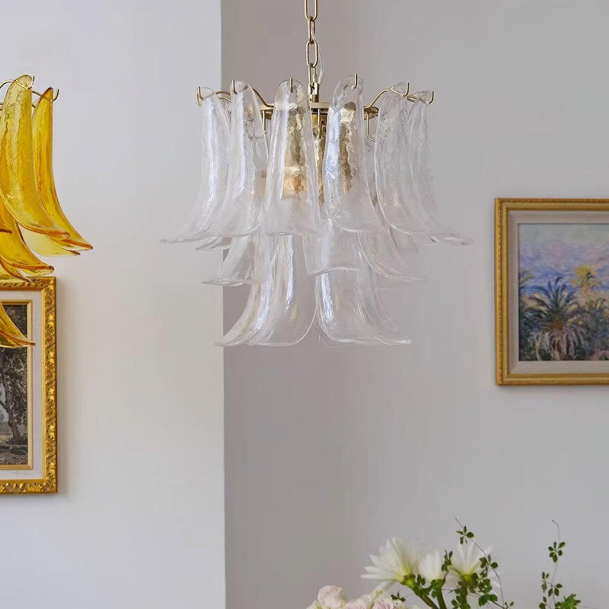 Glyra lampadario ambra Fioritura