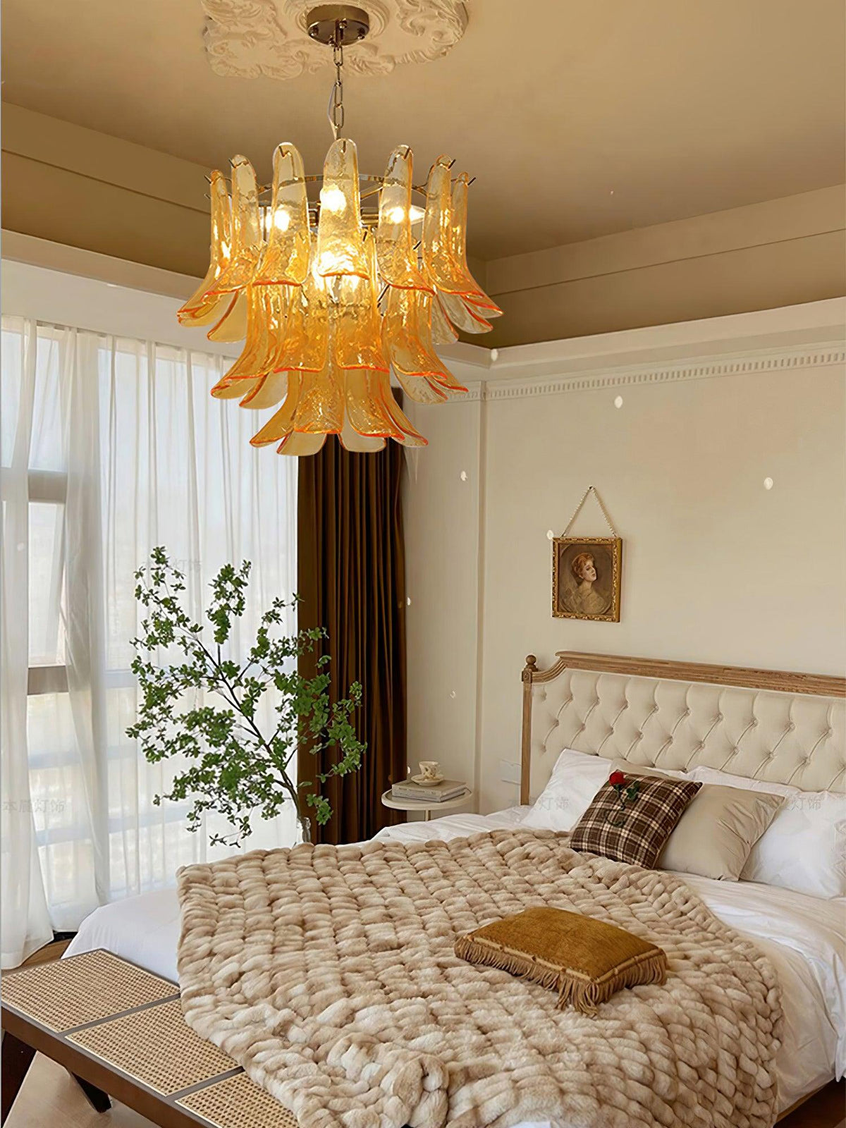 Glyra lampadario ambra Fioritura