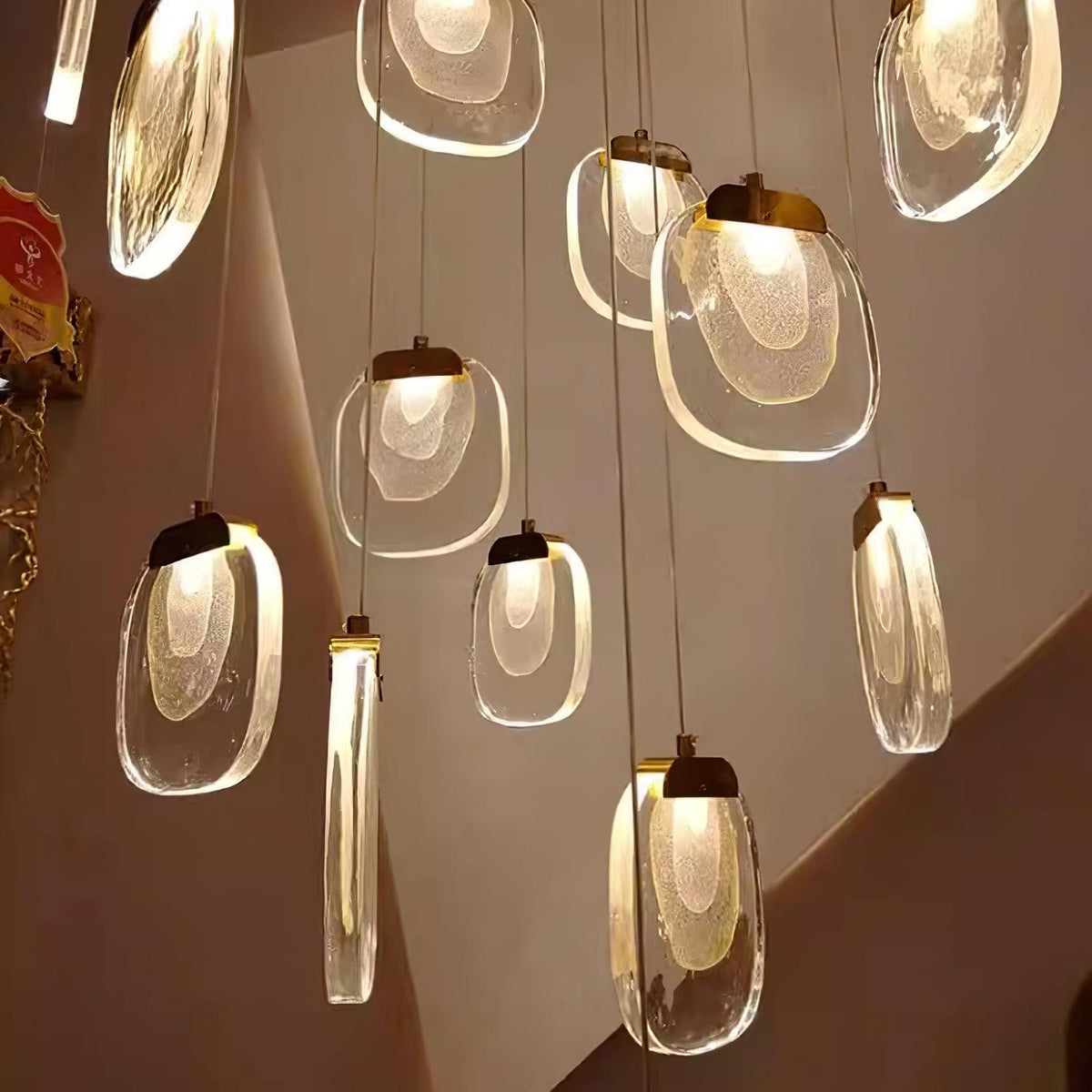 Avesia lampada a sospensione minimalista in vetro per scale