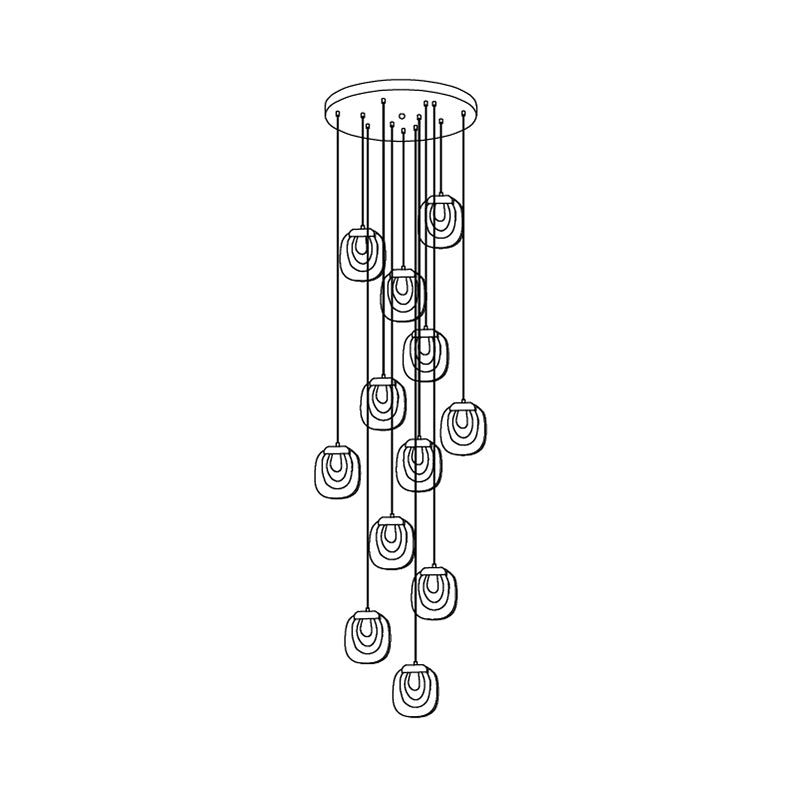 Avesia lampada a sospensione minimalista in vetro per scale