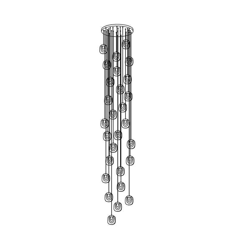 Avesia lampada a sospensione minimalista in vetro per scale