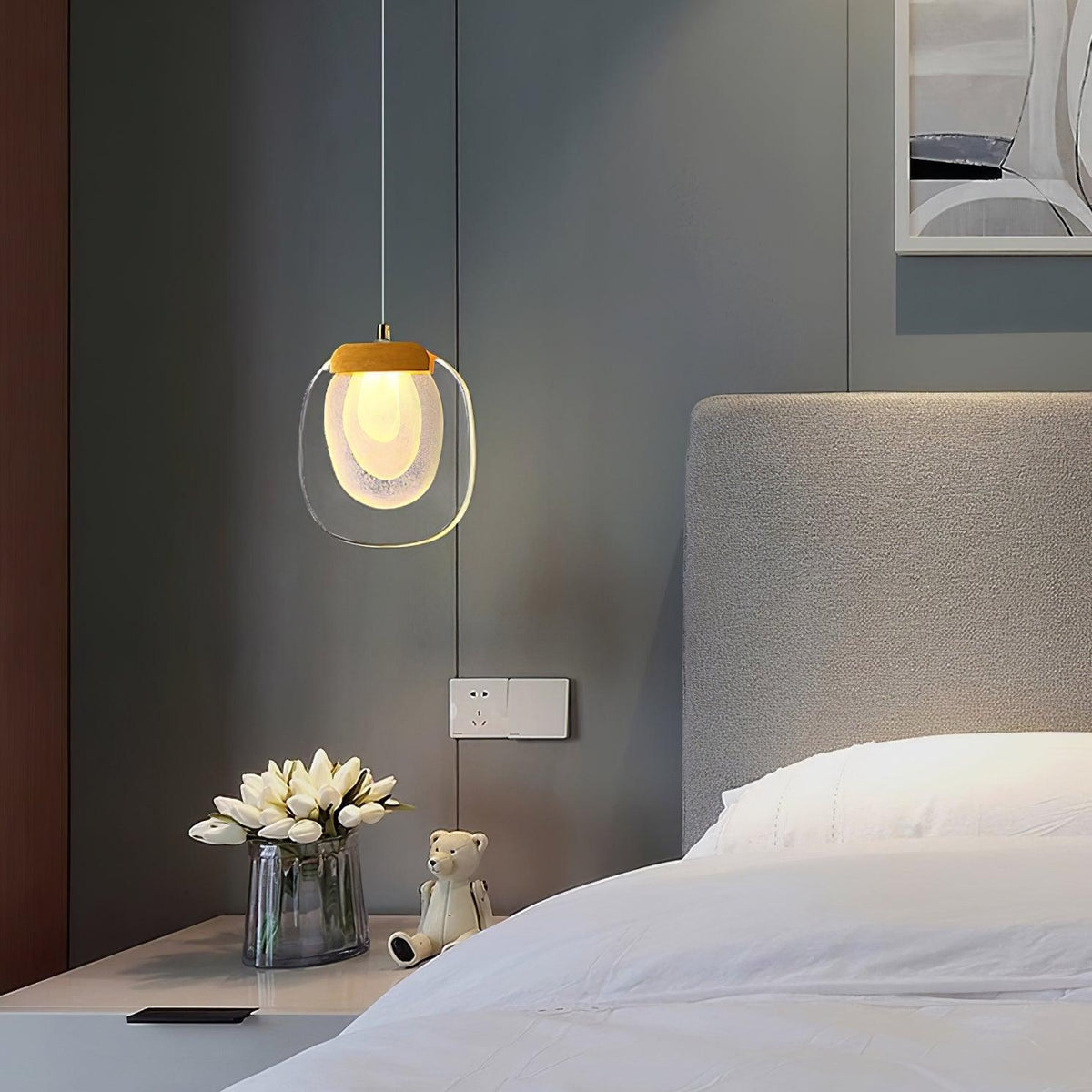 Avesia lampada a sospensione minimalista in vetro per scale