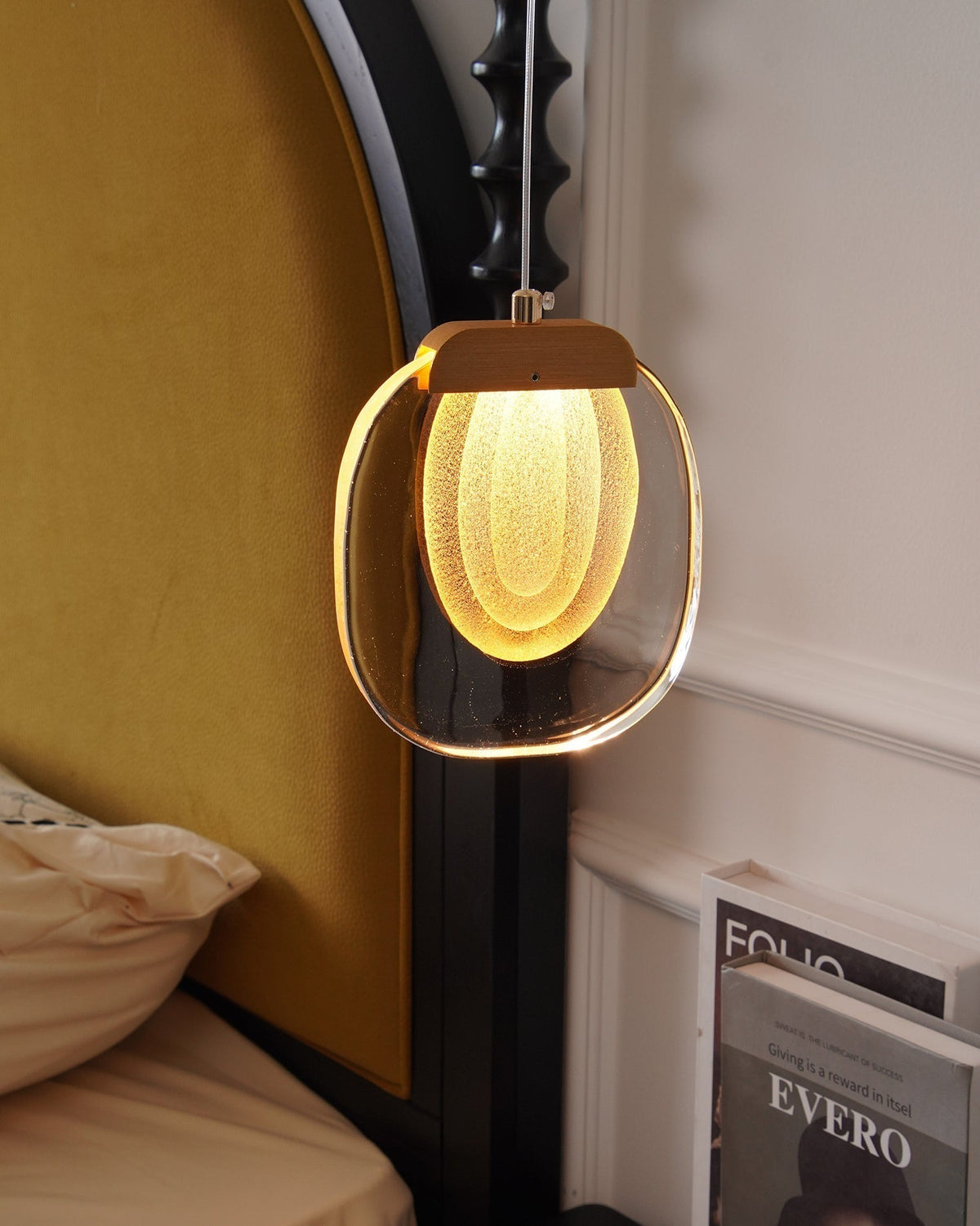 Avesia lampada a sospensione minimalista in vetro per scale