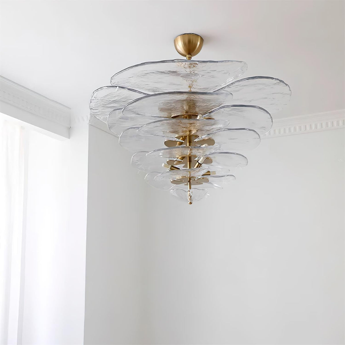 Crivs lampadario Oro vetro Murano petali lusso