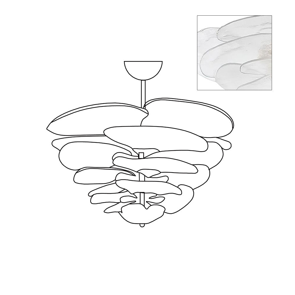 Crivs lampadario Oro vetro Murano petali lusso