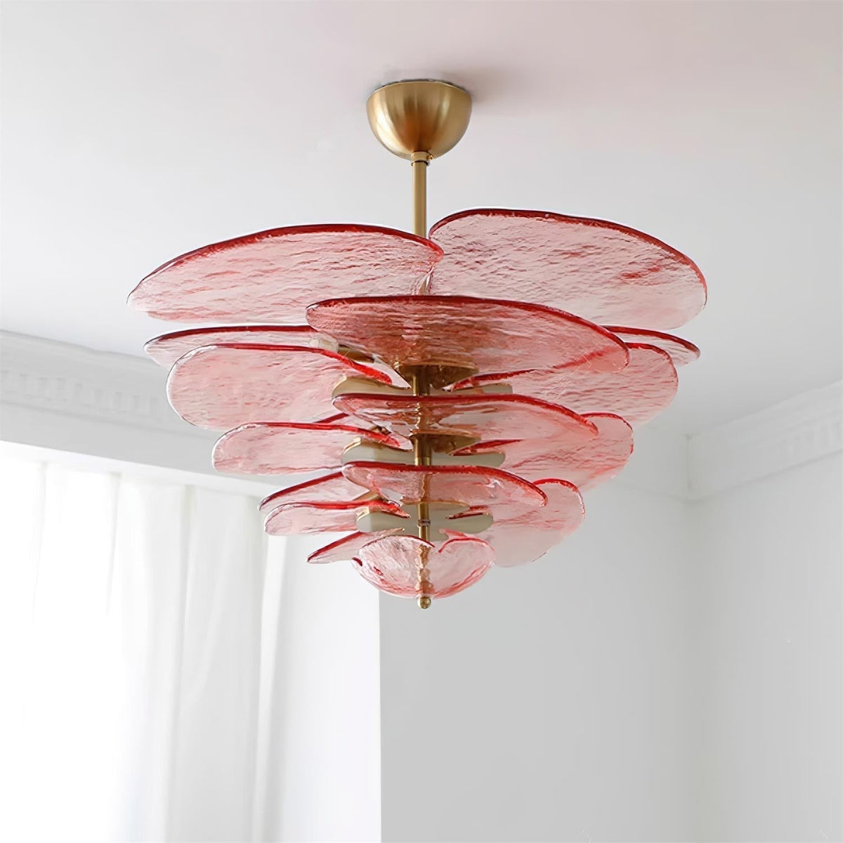 Crivs lampadario Oro vetro Murano petali lusso