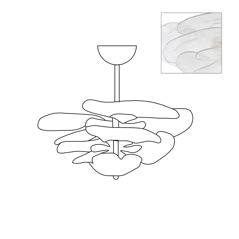 Crivs lampadario Oro vetro Murano petali lusso