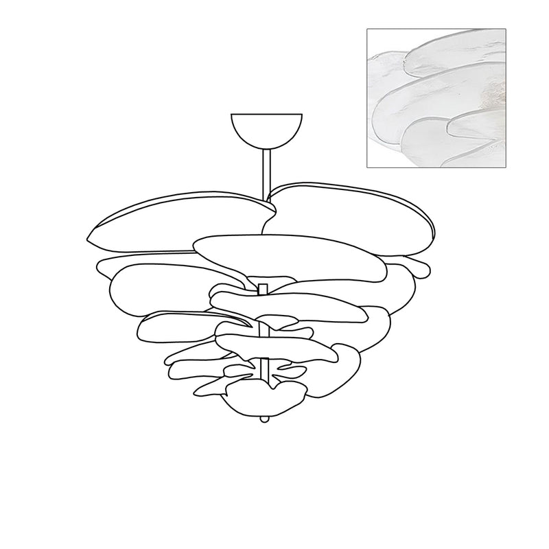 Crivs lampadario Oro vetro Murano petali lusso