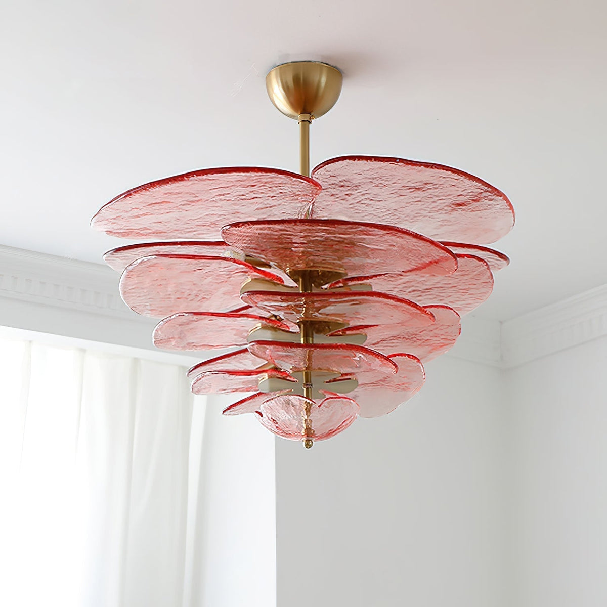 Crivs lampadario Oro vetro Murano petali lusso