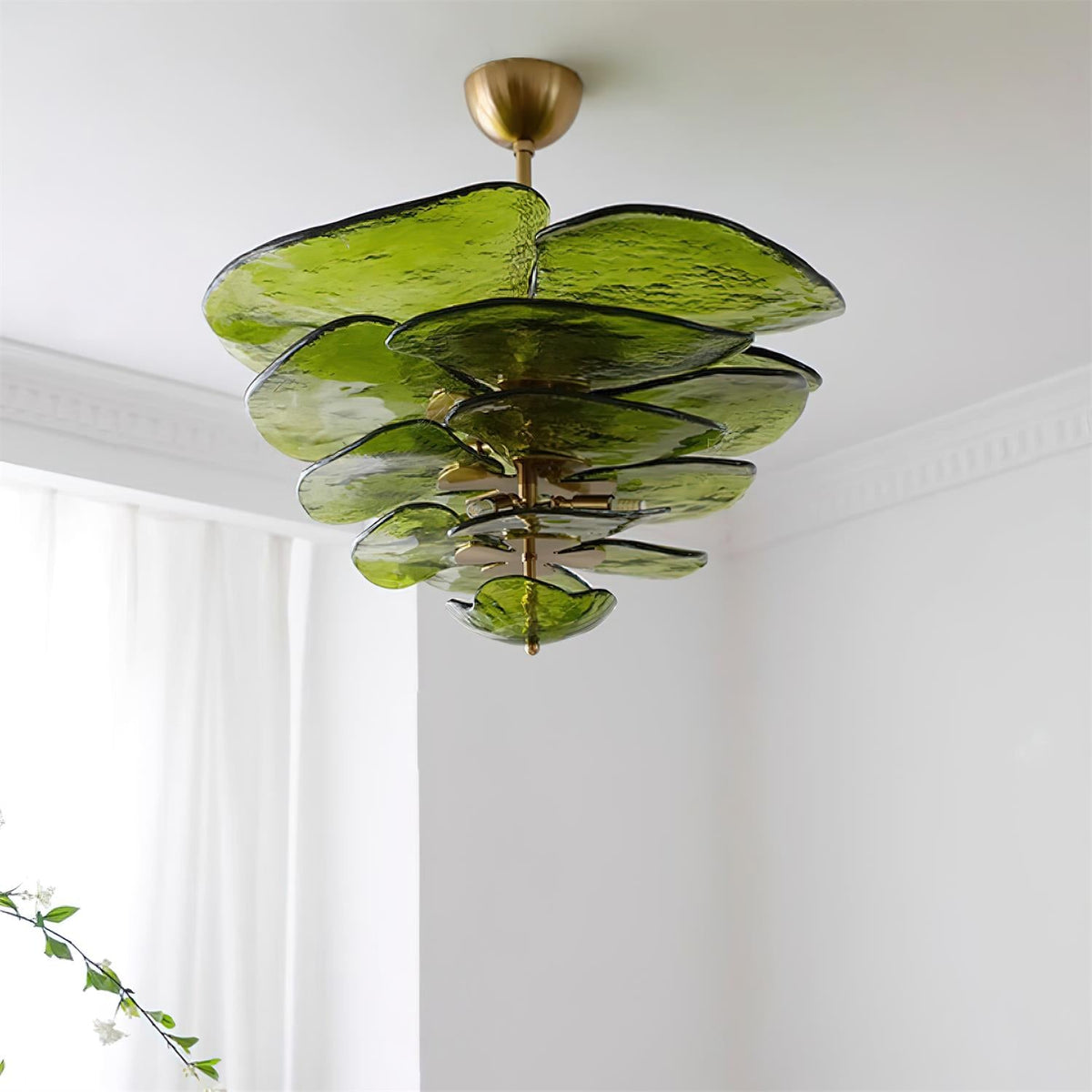 Crivs lampadario Oro vetro Murano petali lusso